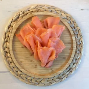 Smoked salmon slices